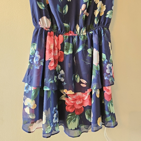 NWT Yumi Kim Chelsea Elastic Waist Plaid Floral Print Short Sleeve Mini Dress M. - Picture 10 of 16